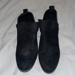 Black booties with side zipper